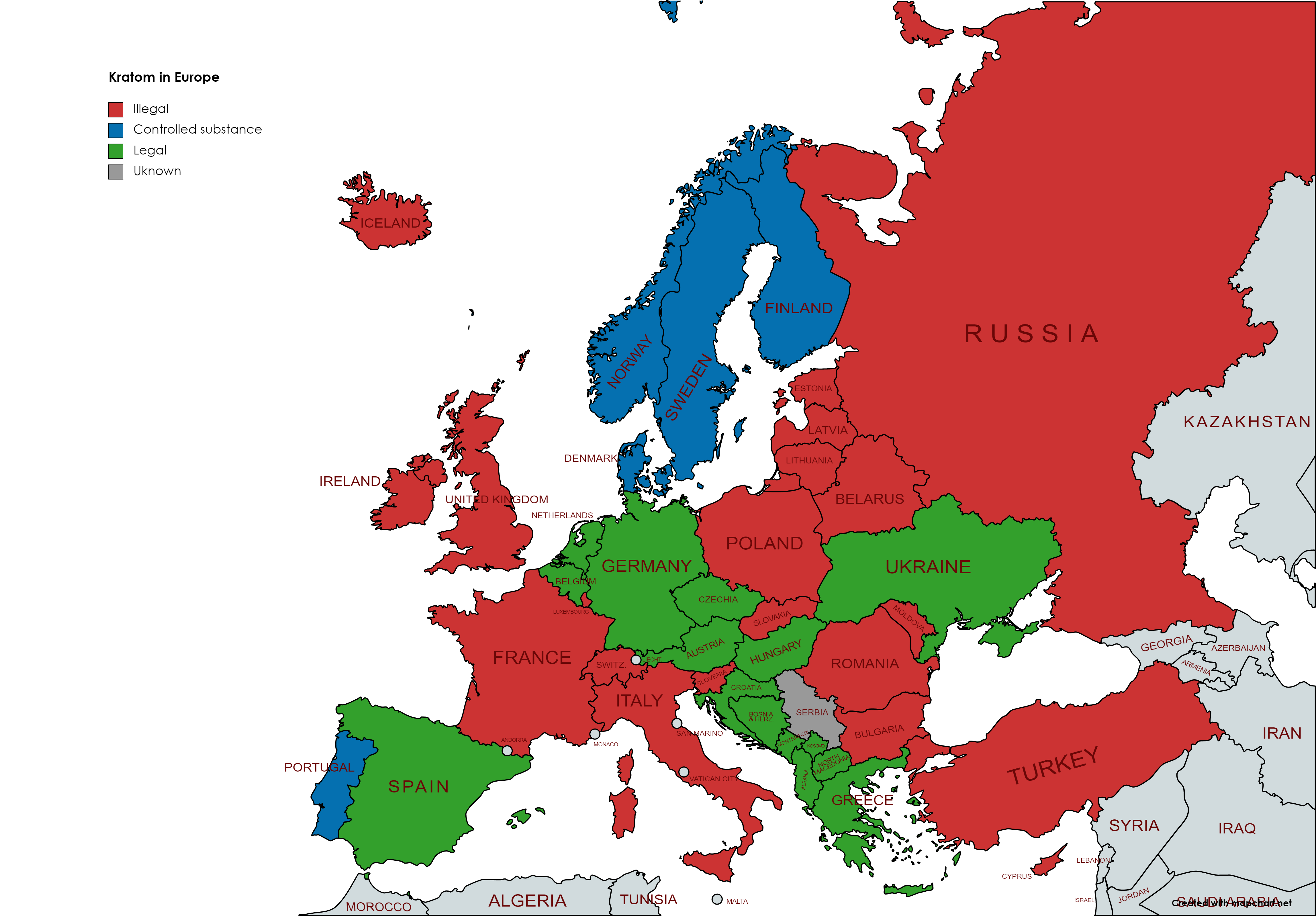kratom-legality-map-europe